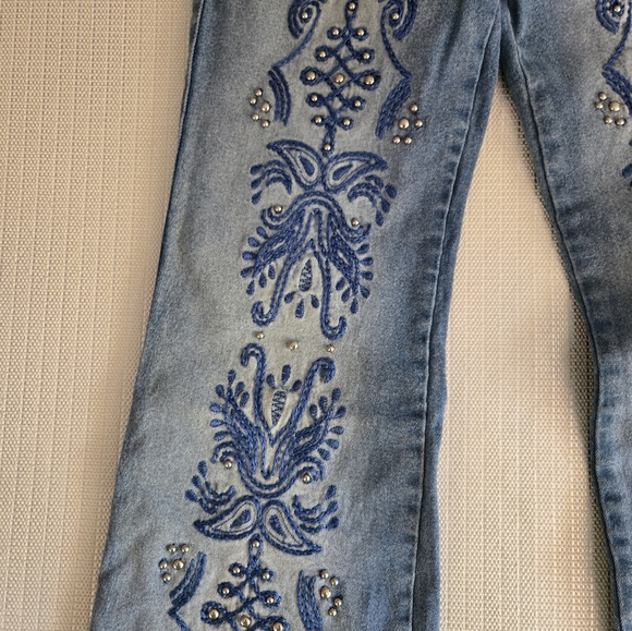 Vintage Sweet November 40 Embroidered Wide Leg Jeans - Picture 2 of 14